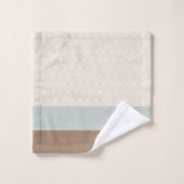 Blue Beige Brown Soft Polka Dots Retro Hintergrund Badhandtuch Set (Waschlappen)
