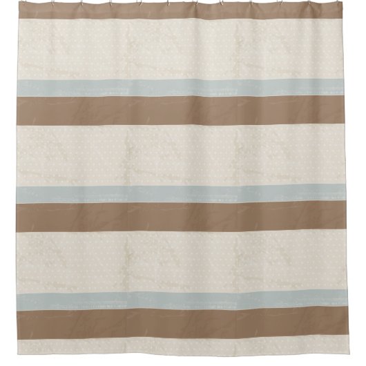Blue Beige Brown Soft Polka Dots Retro Hintergrund Duschvorhang (Vorderseite)