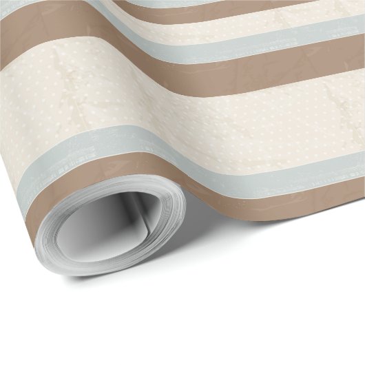 Blue Beige Brown Soft Polka Dots Retro Hintergrund Geschenkpapier (Rolleneckpunkt)