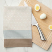 Blue Beige Brown Soft Polka Dots Retro Hintergrund Geschirrtuch (Viertel Falte)