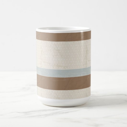 Blue Beige Brown Soft Polka Dots Retro Hintergrund Kaffeetasse (Mittel)