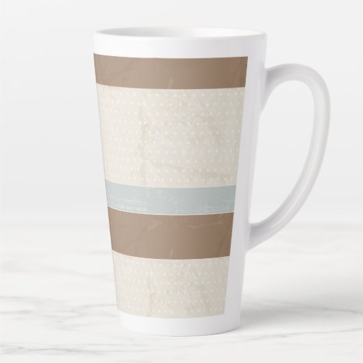 Blue Beige Brown Soft Polka Dots Retro Hintergrund Milchtasse (Rechts)