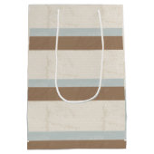 Blue Beige Brown Soft Polka Dots Retro Hintergrund Mittlere Geschenktüte (Rückseite)