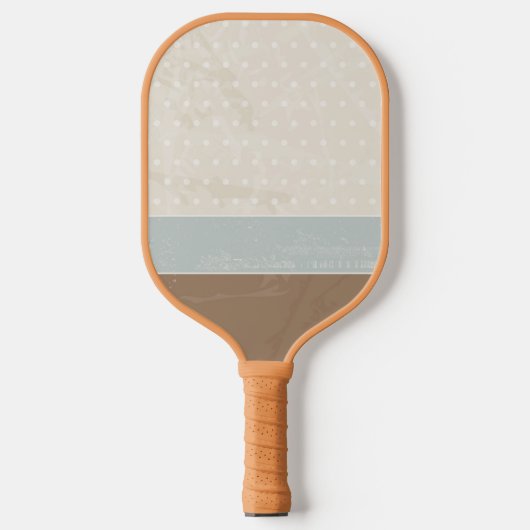 Blue Beige Brown Soft Polka Dots Retro Hintergrund Pickleball Schläger (Vorderseite)