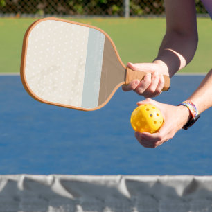 Blue Beige Brown Soft Polka Dots Retro Hintergrund Pickleball Schläger