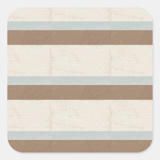Blue Beige Brown Soft Polka Dots Retro Hintergrund Quadratischer Aufkleber (Vorderseite)