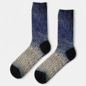 Blue Beige Calf Socken (Linkes Detail)