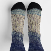 Blue Beige Calf Socken (Oben)