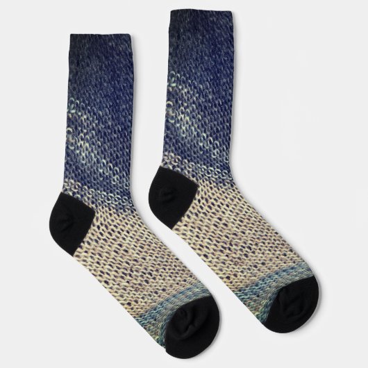 Blue Beige Calf Socken (Rechts)