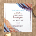 Blue Beige Eggplant Lila Bar Mitzvah Einladung<br><div class="desc">Abstrakte Pinselstriche in Bar Mitzvah mit Pflaume,  Auberginen,  Beige,  Karamelll und Türkis. Perfekt für jeden Geburtstag oder jede andere Feier. Vervollständigen Sie das Aussehen mit koordinierten Rücksendeadressen-Aufklebern und uAwg-Gehäuse-Karten!</div>