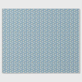 Blue Beige Floral Birthday Bridal Baby Shower Geschenkpapier (Flach)