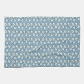 Blue Beige Floral Cottagecore Botanical Flowers Geschirrtuch (Horizontal)