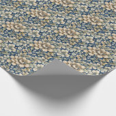 Blue Beige Green Chinoiserie Toile Florenz Geburts Geschenkpapier (Ecke)