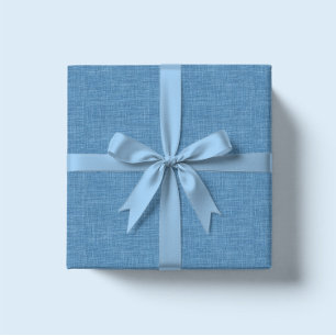 Blue Beige Linen Texture Geschenkpapier