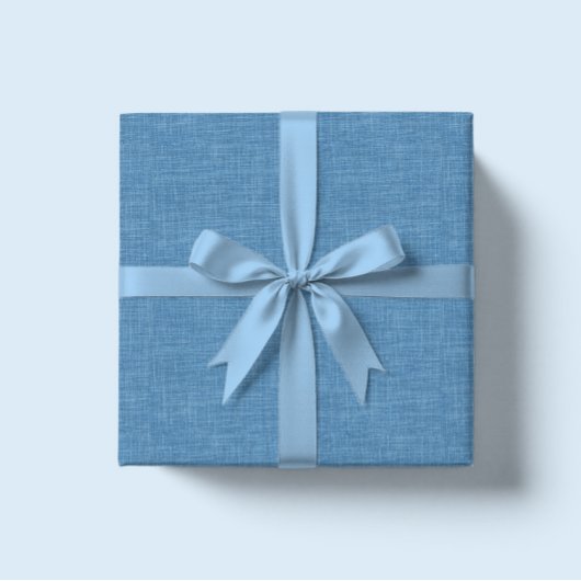 Blue Beige Linen Texture Geschenkpapier