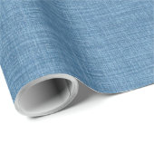 Blue Beige Linen Texture Geschenkpapier (Rolleneckpunkt)