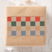 Blue Beige Orange Brown Checkered Gingham Pattern (Insitu)
