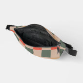Blue Beige Orange Brown Checkered Gingham Pattern Bauchtasche (Offen)