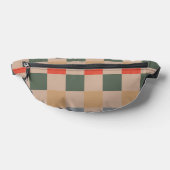 Blue Beige Orange Brown Checkered Gingham Pattern Bauchtasche (Ablage )