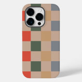 Blue Beige Orange Brown Checkered Gingham Pattern Case-Mate iPhone Hülle (Rückseite)