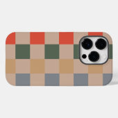 Blue Beige Orange Brown Checkered Gingham Pattern Case-Mate iPhone Hülle (Rückseite (Horizontal))