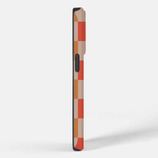 Blue Beige Orange Brown Checkered Gingham Pattern Case-Mate iPhone Hülle (Rückseite / Rechts)