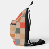 Blue Beige Orange Brown Checkered Gingham Pattern Crossbody Bag (Rechts)