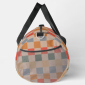 Blue Beige Orange Brown Checkered Gingham Pattern Duffle Bag (Rechts)