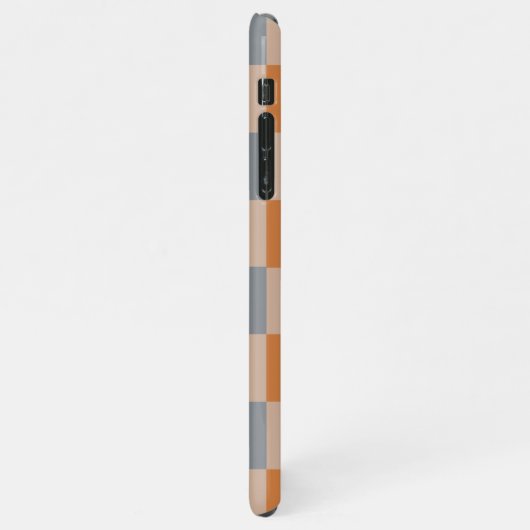 Blue Beige Orange Brown Checkered Gingham Pattern iPhone Hülle (Linke Seite)