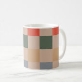 Blue Beige Orange Brown Checkered Gingham Pattern Kaffeetasse (VorderseiteRechts)
