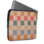 Blue Beige Orange Brown Checkered Gingham Pattern Laptopschutzhülle (Vorne Rechts)