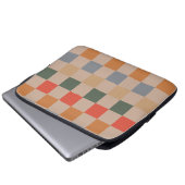 Blue Beige Orange Brown Checkered Gingham Pattern Laptopschutzhülle (Vorne Knopf)