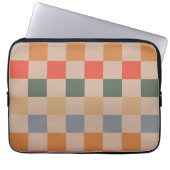 Blue Beige Orange Brown Checkered Gingham Pattern Laptopschutzhülle (Vorderseite)