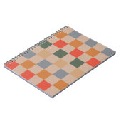 Blue Beige Orange Brown Checkered Gingham Pattern Notizblock (Linke Seite)