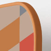Blue Beige Orange Brown Checkered Gingham Pattern Pickleball Schläger (Linke Seite)