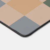 Blue Beige Orange Brown Checkered Gingham Pattern Schreibtischunterlage (Ecke)