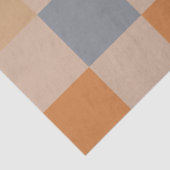 Blue Beige Orange Brown Checkered Gingham Pattern Seidenpapier (Ausschnitt)