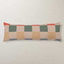 Blue Beige Orange Brown Checkered Gingham Pattern