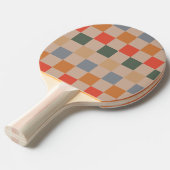 Blue Beige Orange Brown Checkered Gingham Pattern Tischtennis Schläger (Vorderseite)
