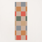 Blue Beige Orange Brown Checkered Gingham Pattern Yogamatte (Vorderseite)