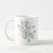 Blue Beige Pastel Winter Botanical Illustration Kaffeetasse (Links)