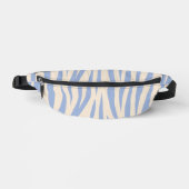 Blue & Beige Zebra Print Fanny Pack - Stilvoll Bauchtasche (Vorderseite)