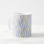 Blue & Beige Zebra Stripe Classic Tasse - Stilvoll (Vorderseite Links)