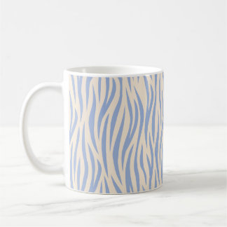 Blue & Beige Zebra Stripe Classic Tasse - Stilvoll