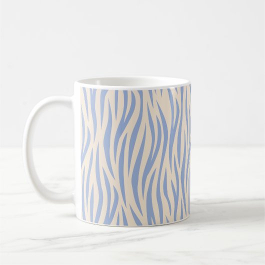 Blue & Beige Zebra Stripe Classic Tasse - Stilvoll (Links)