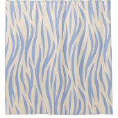 Blue & Beige Zebra Stripe Duschvorhang - Modern (Vorderseite)