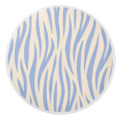 Blue & Beige Zebra Stripe Keramik Knob - Tier Keramikknauf (Vorderseite)