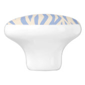 Blue & Beige Zebra Stripe Keramik Knob - Tier Keramikknauf (Seitenansicht)