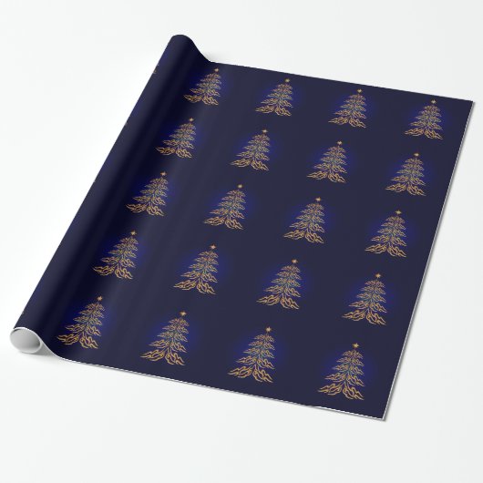Blue Bell Weihnachtsbaum Wrapping Paper Geschenkpapier (Ungerollt)
