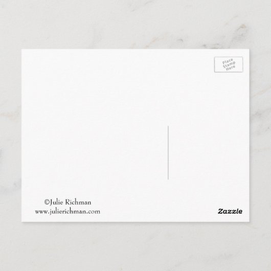 Blue Bell Zinnia Blume Postcard2 Postkarte (Rückseite)